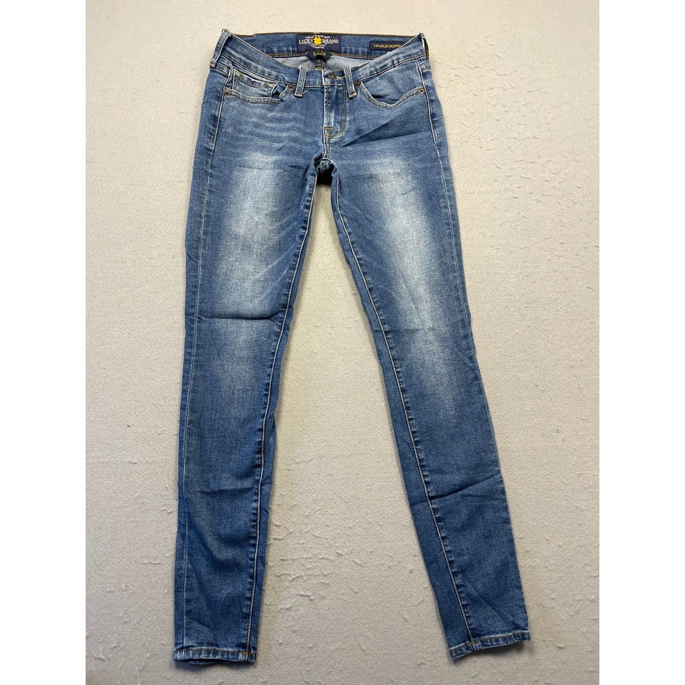 Lucky Brand Charlie Skinny Denim Blue 2/26 Regular Womens